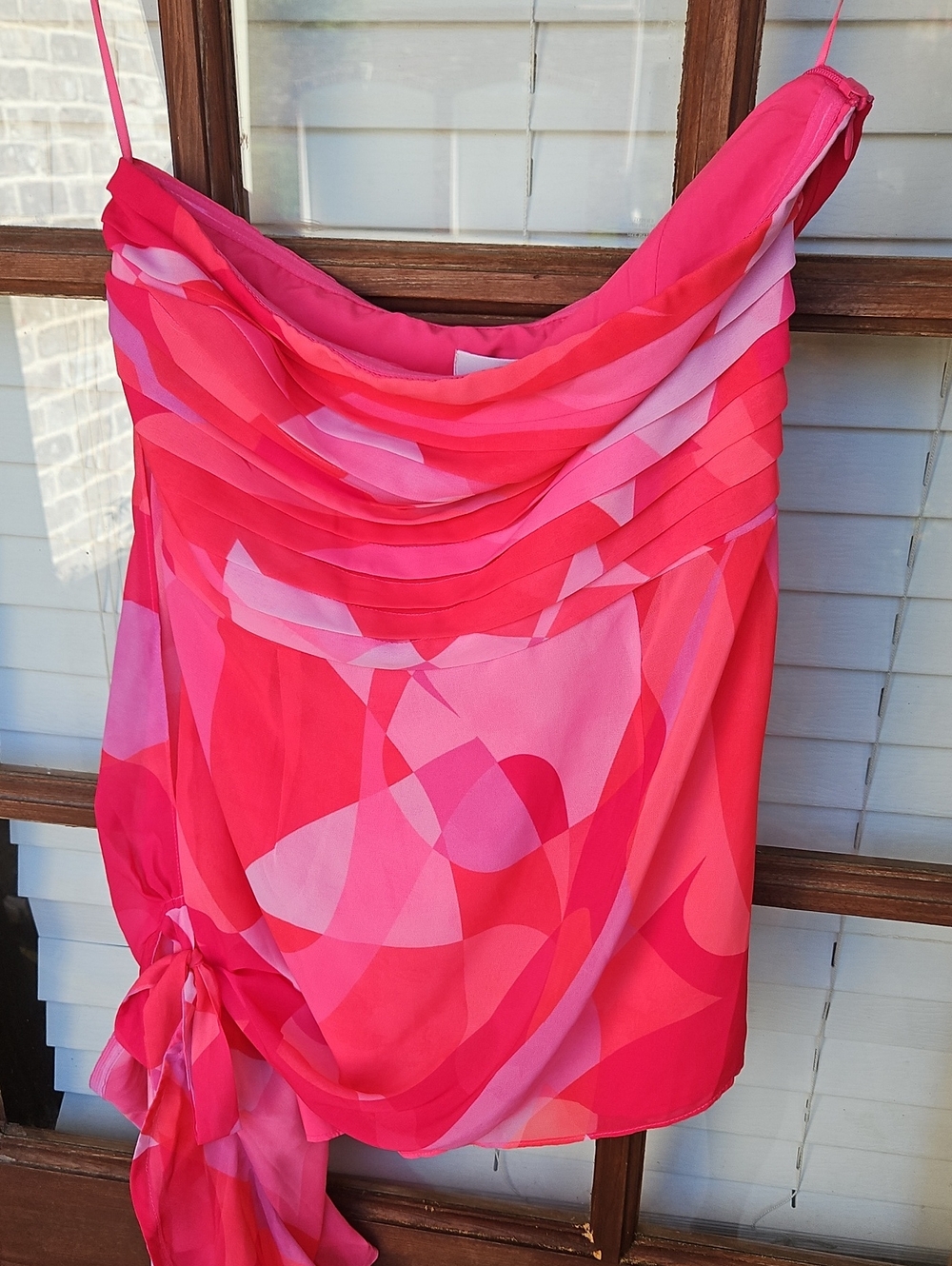 Hello Molly Too Glam to Give A D* Asymmetrical Strapless Mini Dress Sz 6 Pink - Picture 3 of 5